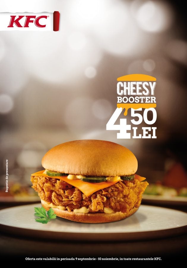 KFC lansează un nou produs, Cheesy Booster