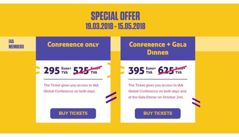 TICKETS Special Offer IAA Members