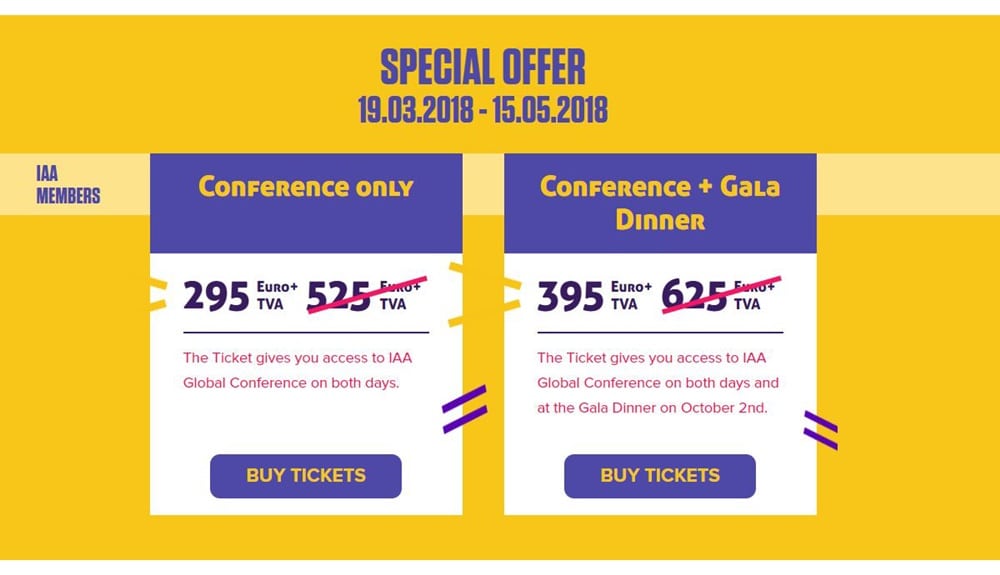 IAA a scos la vânzare primele bilete la Creativity4Better