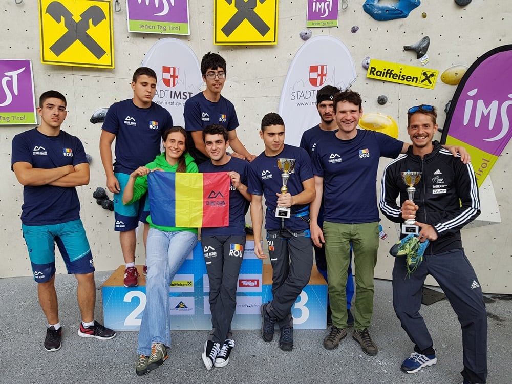 O echipă din România, în premieră pe podiumul unei competiții de paraclimbing
