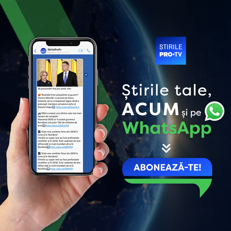 ȘtirilePROTV.ro: newsletter zilnic pe WhatsApp