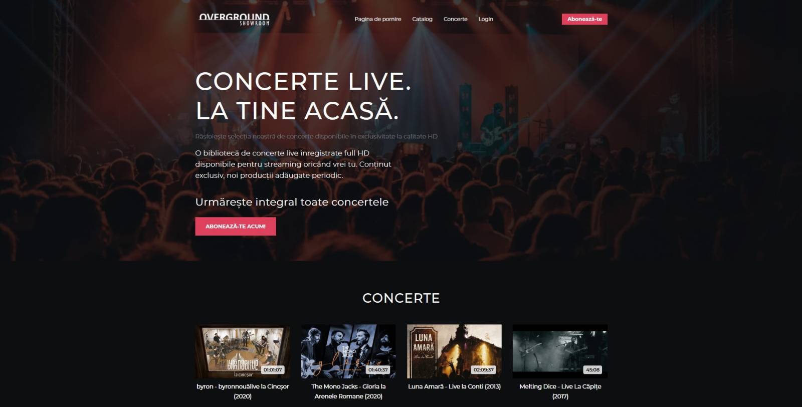 Concerte live acasă, prin platforma Overground Showroom