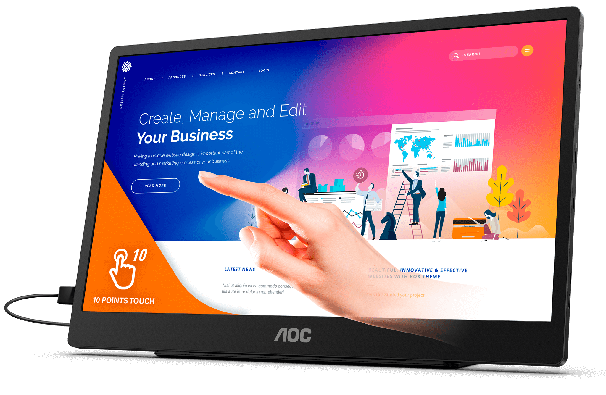 AOC lansează un nou monitor portabil cu touchscreen