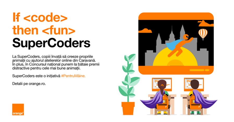 SuperCoders, ediție online. Noua provocare pentru micii programatori: de la poveste la animație