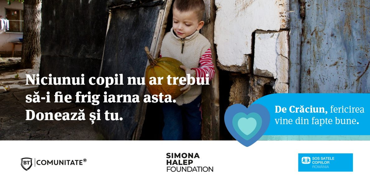 BT şi Fundaţia Simona Halep donează 50.000 de euro organizaţiei SOS Satele Copiilor România