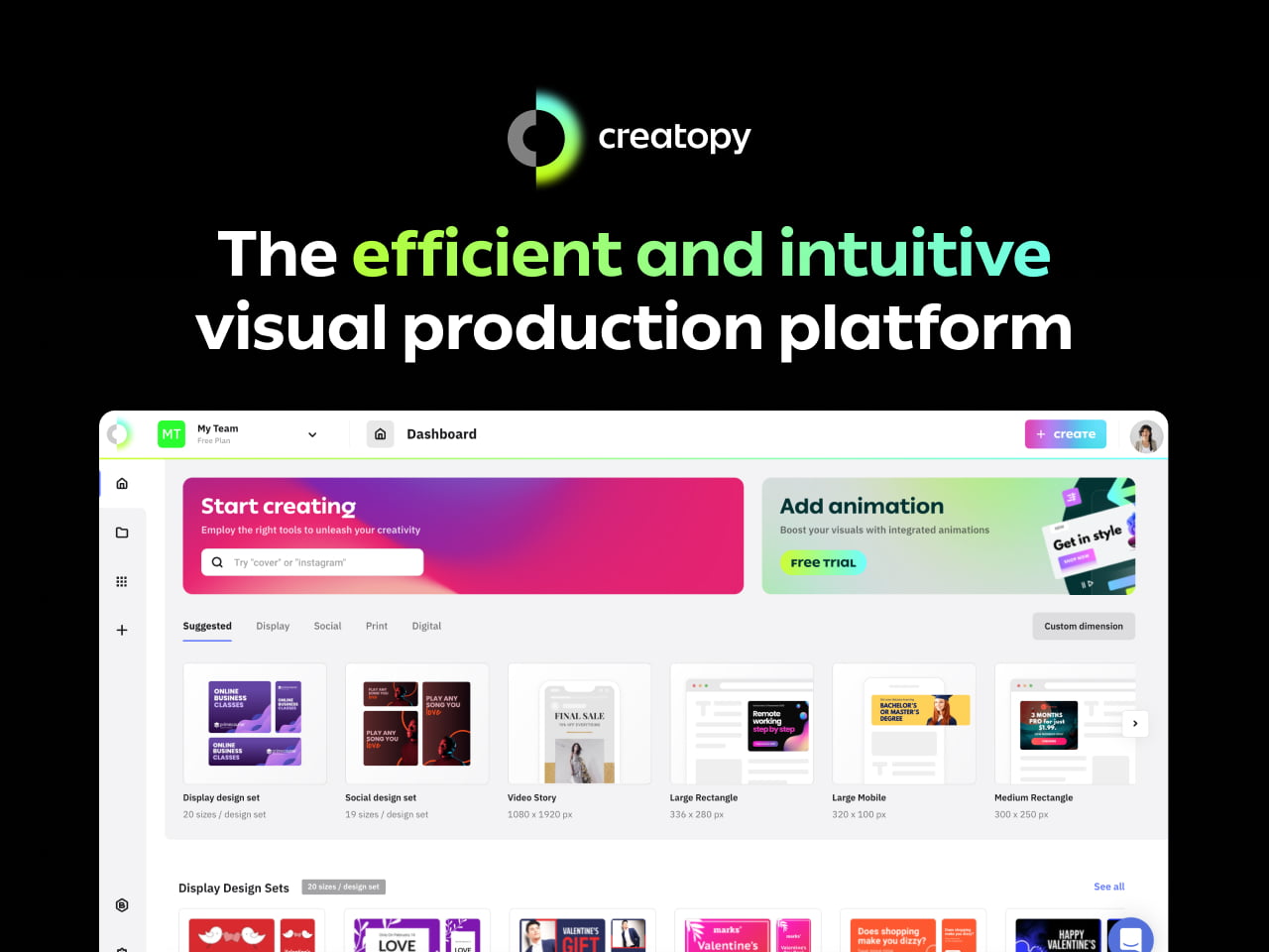 Platforma de design Bannersnack devine Creatopy