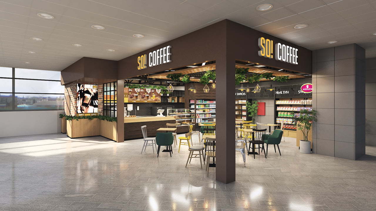 Cea mai mare cafenea So!Coffee, pe Aeroportul Internațional din Cluj