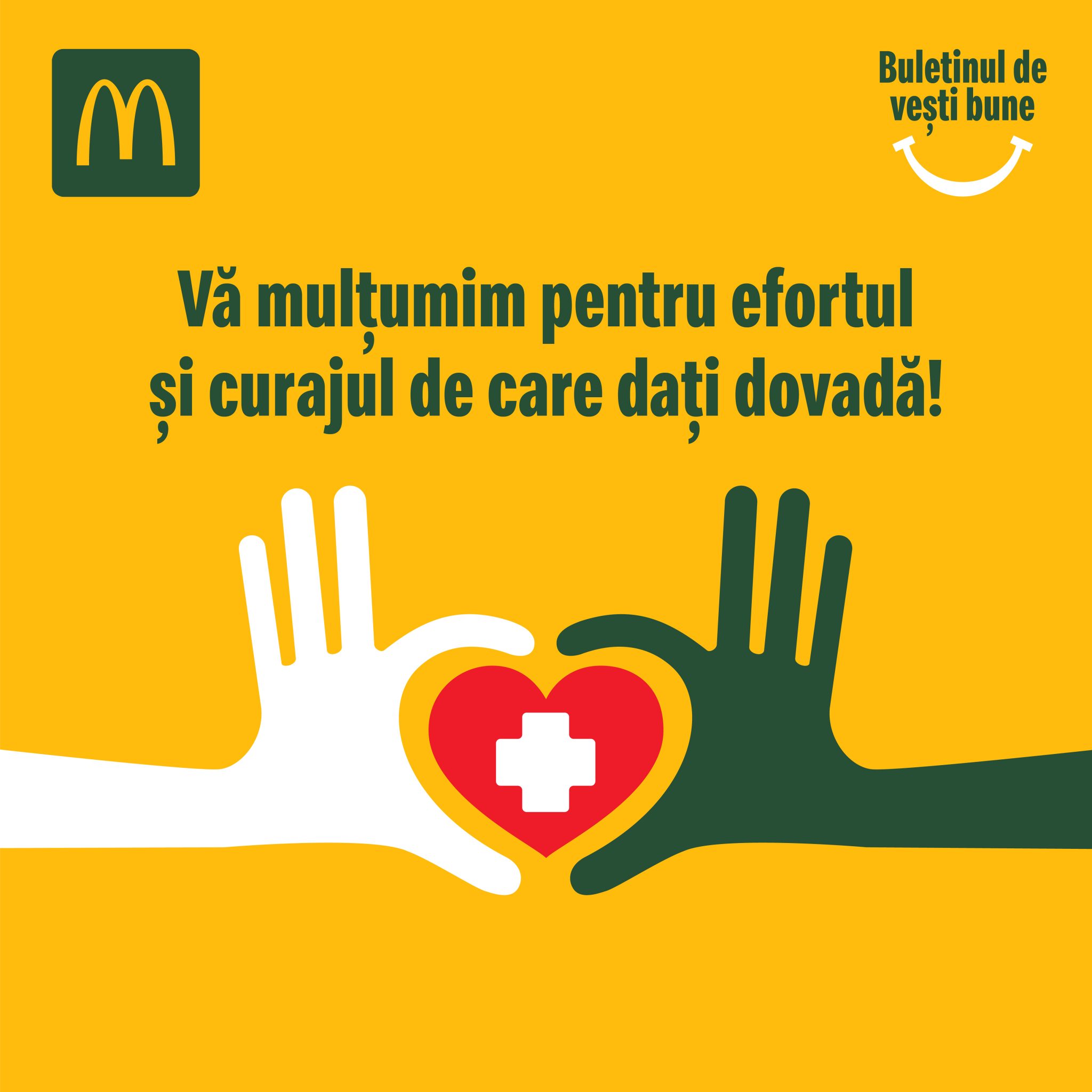 McDonald’s oferă meniuri din partea casei personalului din Linia Întâi