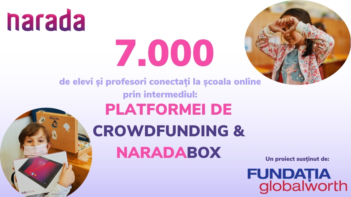 Narada a conectat 7.000 de copii și profesori la învățământul online