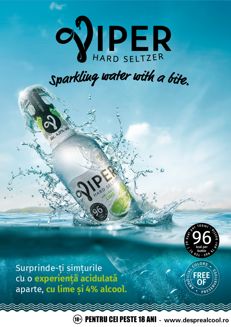 Ursus Breweries este primul berar care lansează un Hard Seltzer pe piața băuturilor alcoolice din România 1 Viper Hard Seltzer