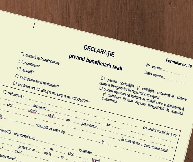 declarația privind beneficiarul real