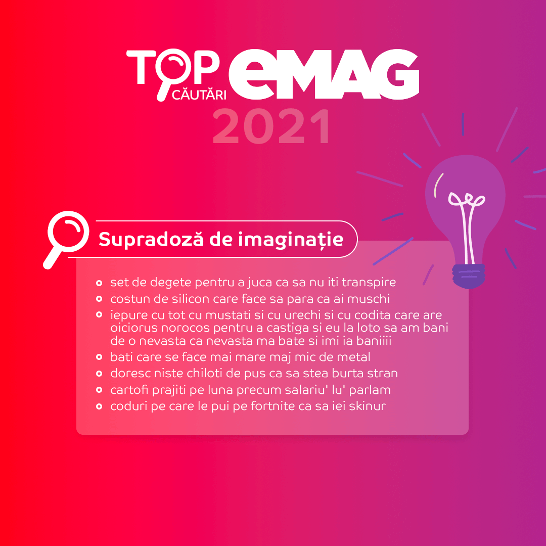 Cele mai amuzante căutări pe eMAG în 2021. Ce au căutat românii 2 Top 2