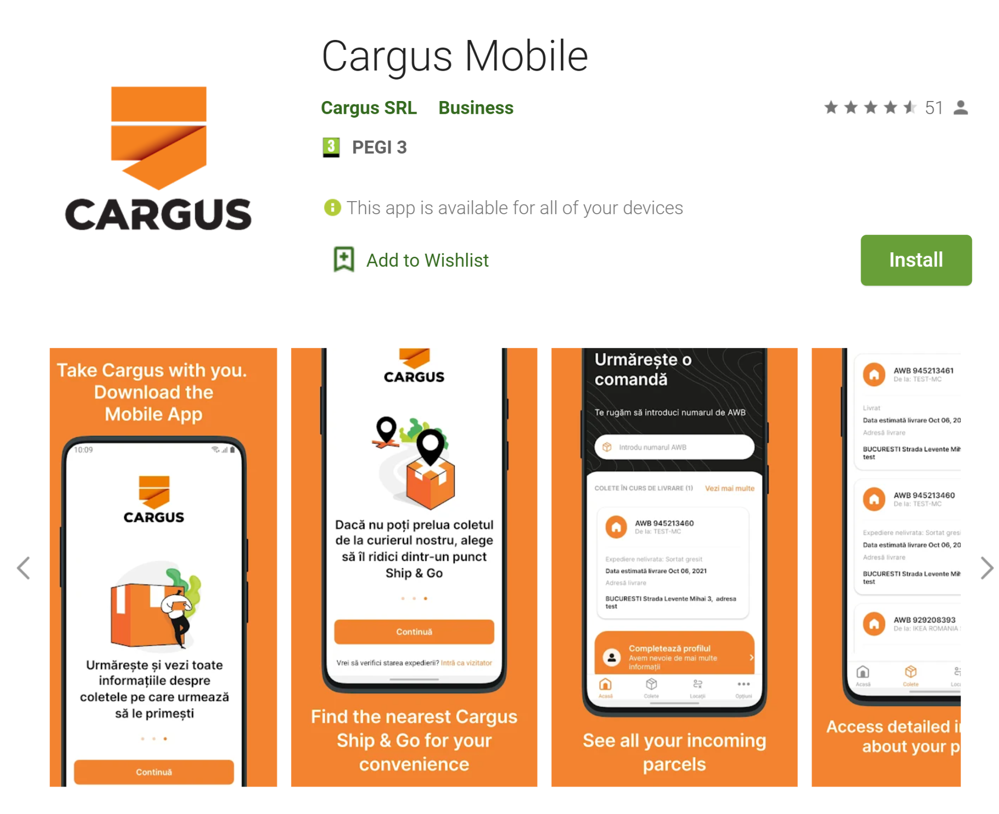 Cea mai bună aplicație a unei companii de curierat a fost desemnată Cargus Mobile