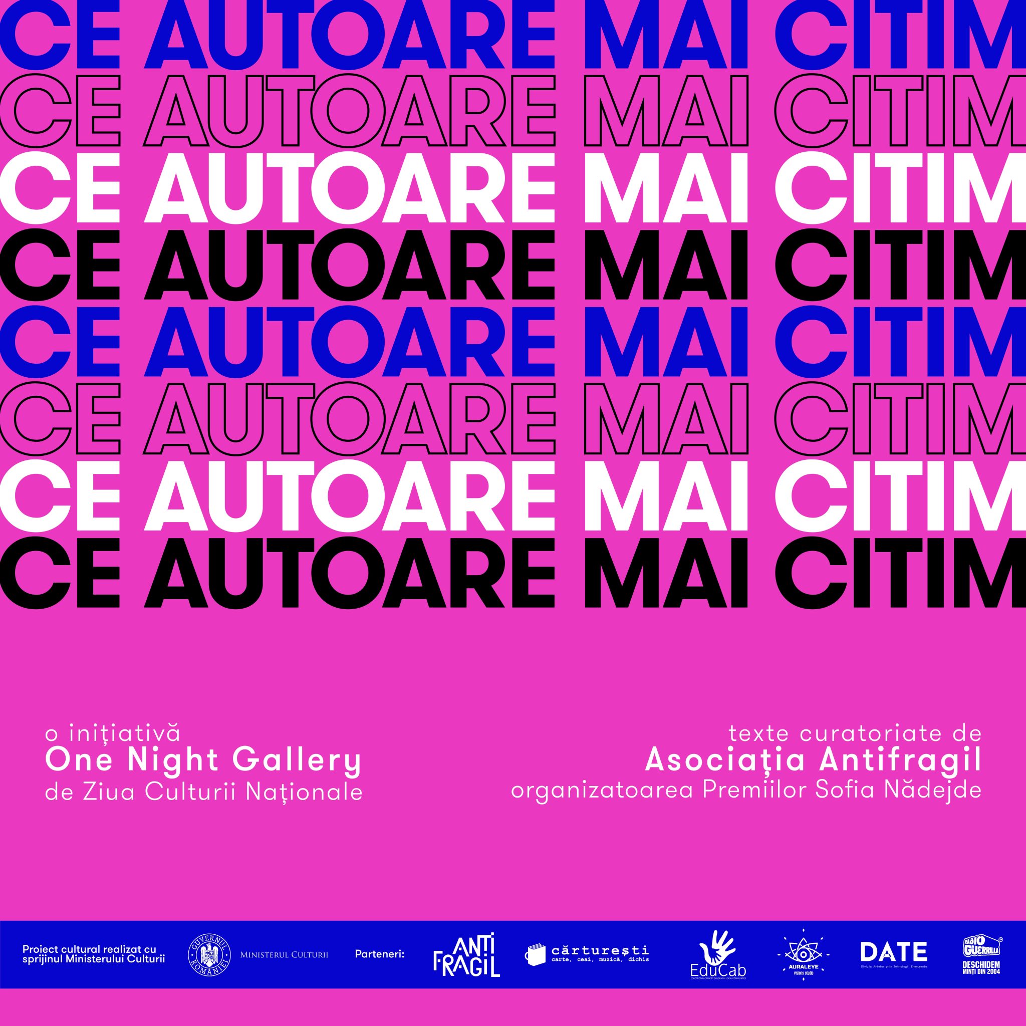 One Night Gallery lansează #ceautoaremaicitim