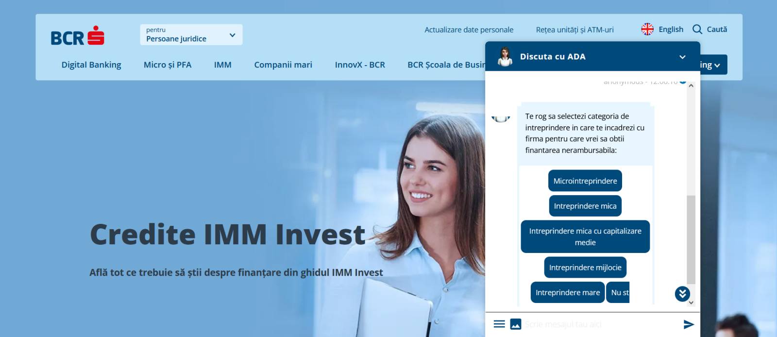 chatbot ADA - BCR
