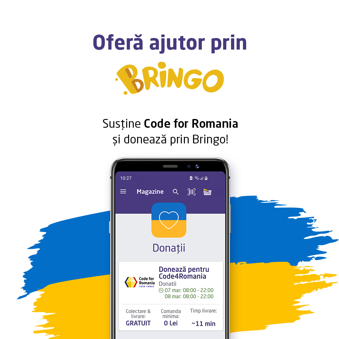Biz Good News. Bringo se alătură campaniei de donații pentru Ucraina. Donează 2% din venituri