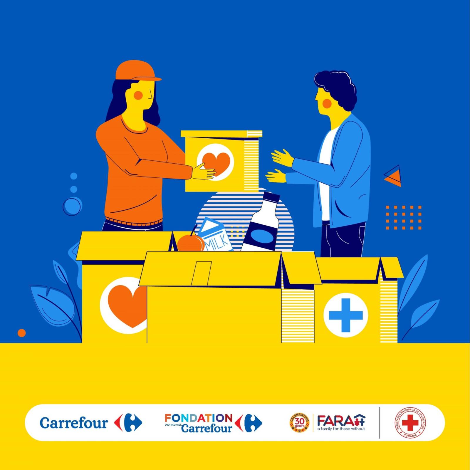 Biz Good News. Carrefour România donează peste 270 tone de produse către Crucea Roșie Română și Fund...