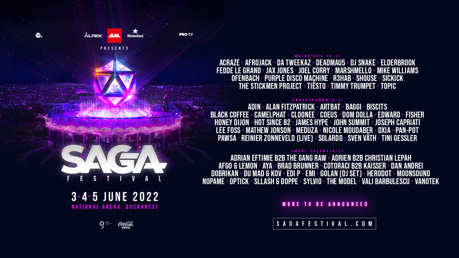 SAGA Festival anunță cel de-al treilea val de artiști. Deadmau5, R3hab, Fedde Le Grand și Joseph Cap...