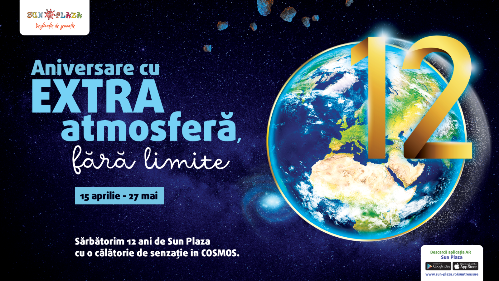 Sun Plaza sărbătorește 12 ani în perioada 15 aprilie – 27 mai