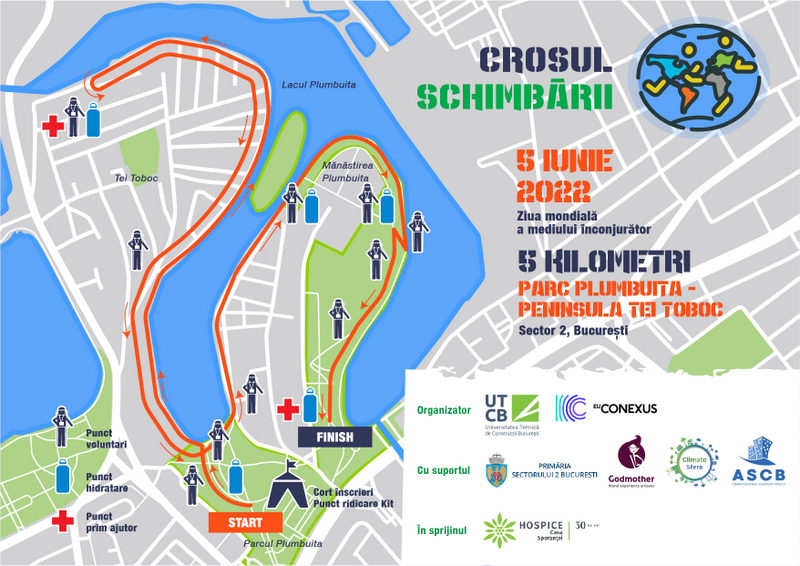 ”Crosul Schimbării” are loc pe 5 iunie în Parcul Plumbuita și Peninsula Tei Toboc 1 hartă Crosul Schimbării