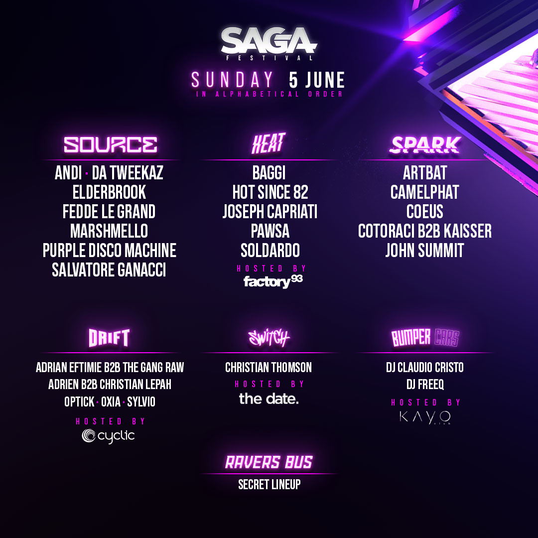 SAGA Festival anunță line-up-ul pentru fiecare zi de festival 3 duminica