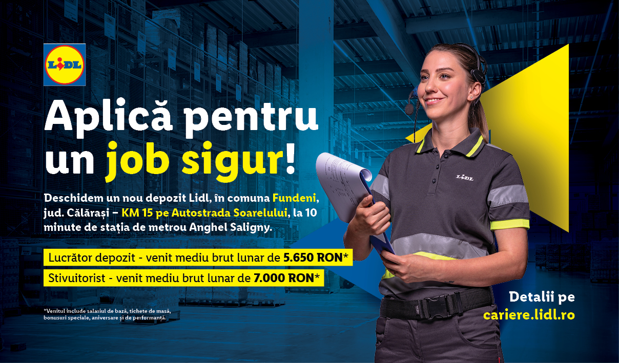 Lidl angajează 100 de persoane la sediul regional din Fundeni, Călărași