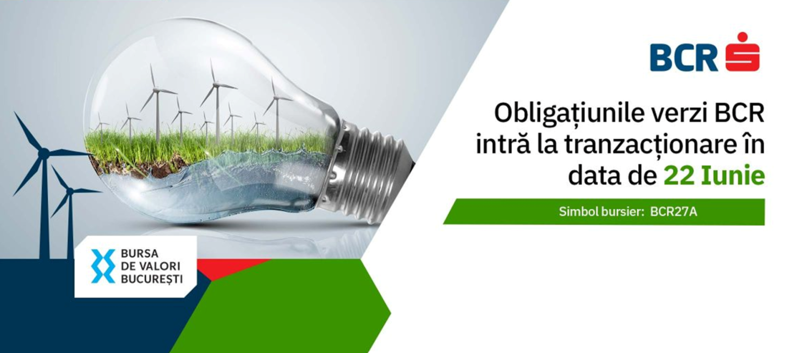 BCR listează la Bursă obligațiuni verzi de 702 milioane lei