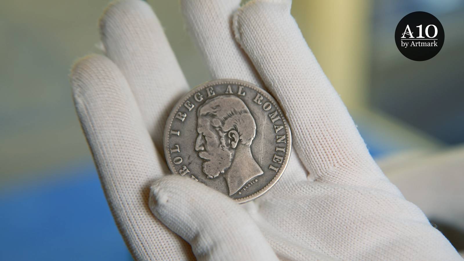 Moneda de 5 lei din 1881 cu sase stele si sase raze pe muchie