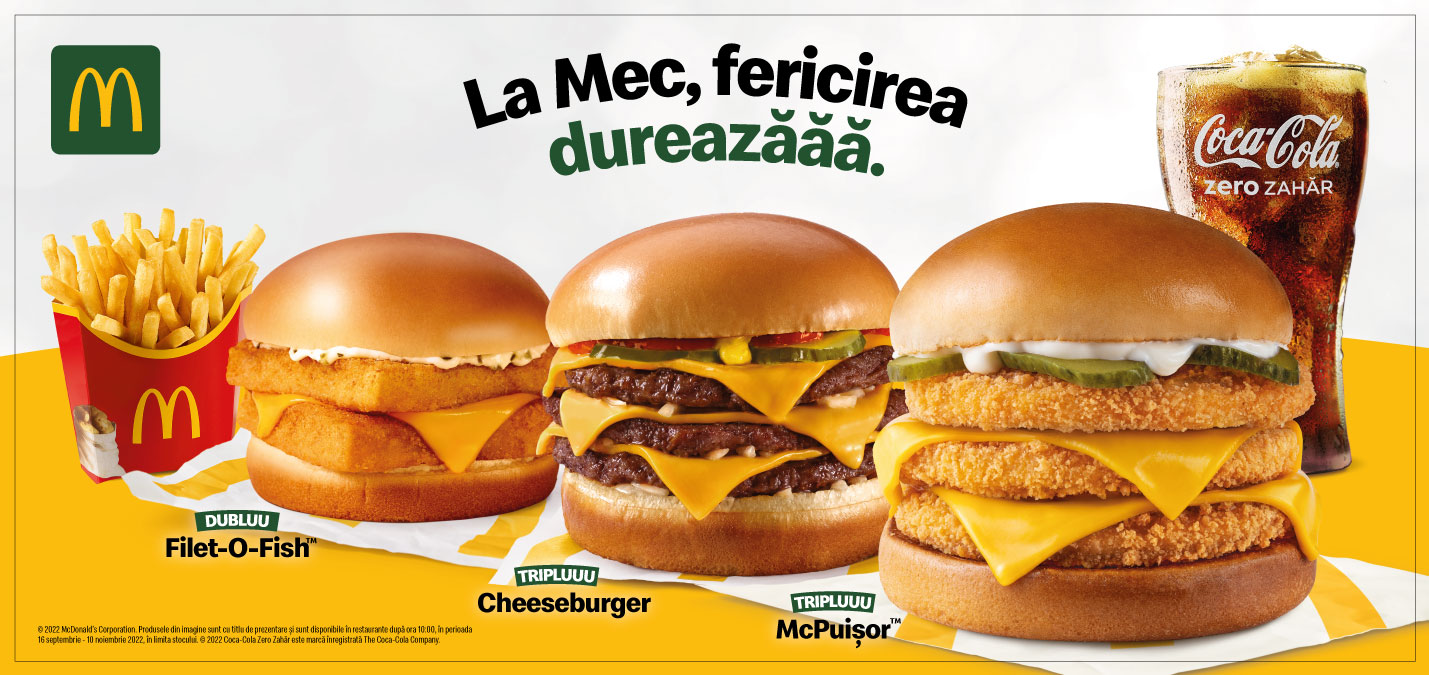 McDonald’s și DDB România țin timpul în loc cu mai mult din ce-ți place: Triplu McPuișor, Triplu Che...