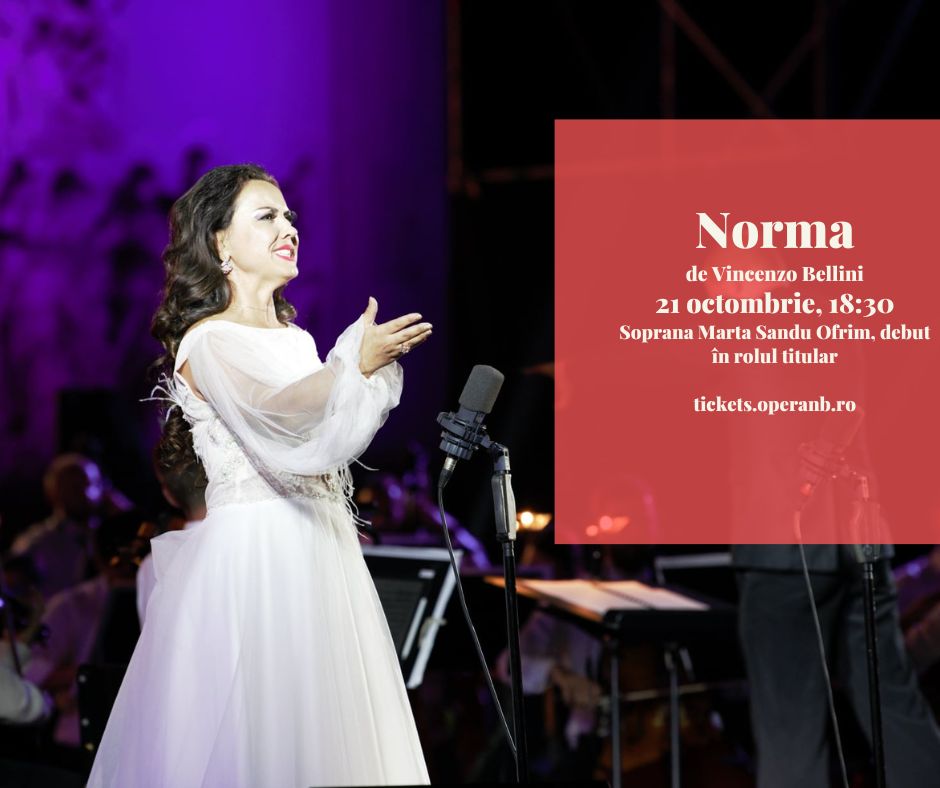 Elena Moșuc, invitată în „Norma” din octombrie, pe scena Operei Naționale București