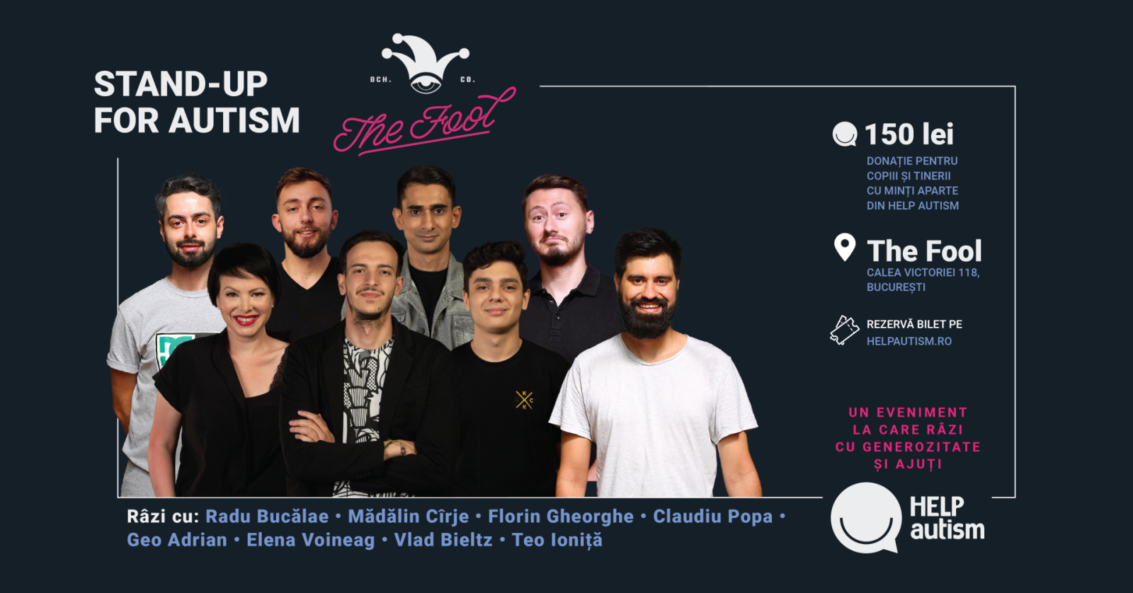 Spectacol caritabil pentru asociația HELP Autism la The Fool