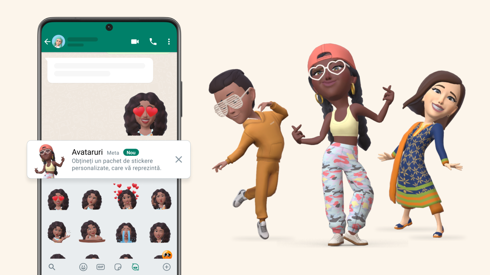 WhatsApp introduce avataruri pentru a fi trimise ca stickere prin mesaje