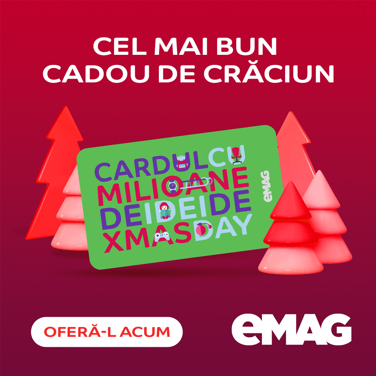 Topul cadourilor de Crăciun. Românii dau mai departe cadourile primite 1 Card Cadou eMAG