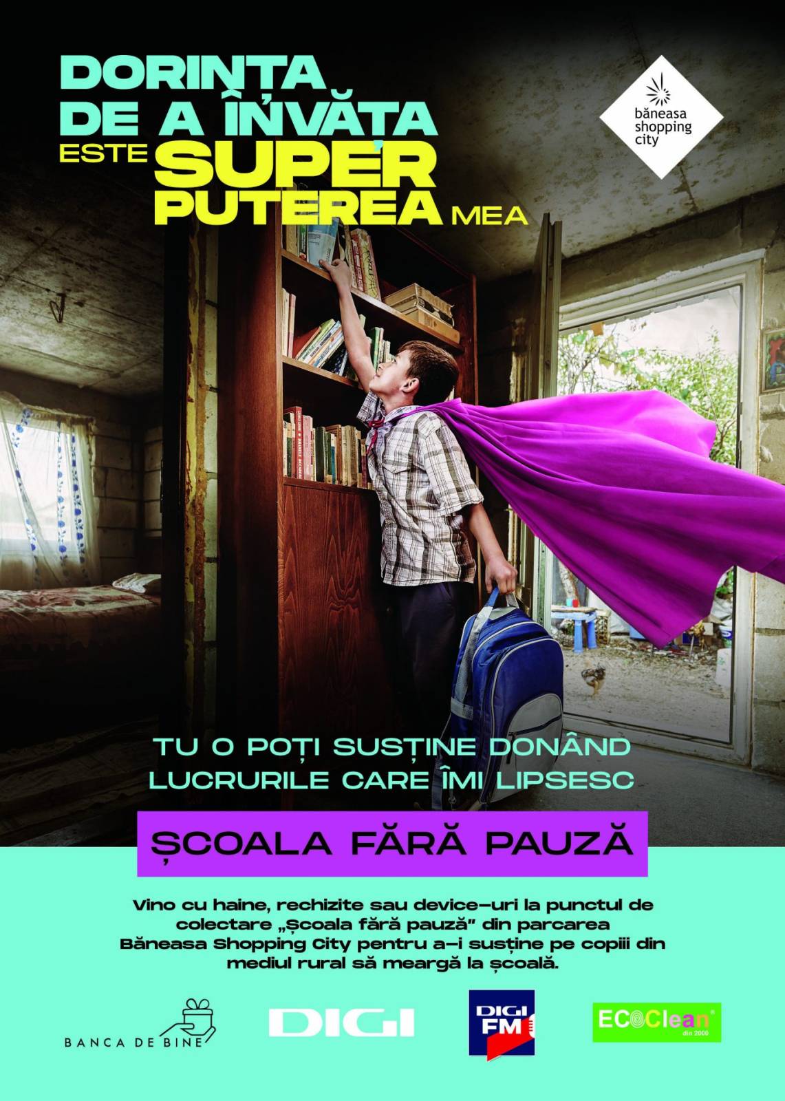 Oxygen semnează campania de CSR „Școala fără pauză” pentru Băneasa Shopping City
