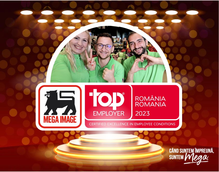 Mega Image a obținut certificarea Top Employer 2023 cu cele mai bune performanțe la strategia de ali...