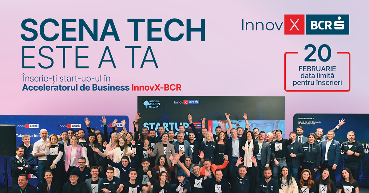 Acceleratorul InnovX-BCR deschide înscrierile pentru grupa Startups, antreprenori tech cu afaceri de peste 50.000 de euro 1 InnovX