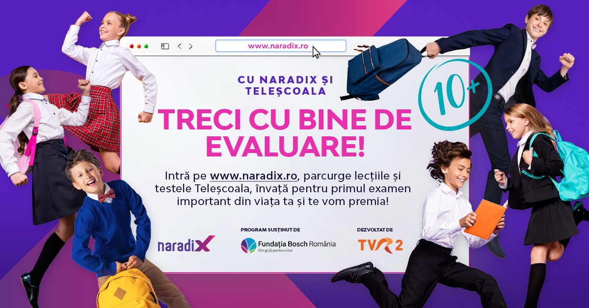 Narada, Bosch și TVR, parteneriat pentru pregătirea elevilor pentru Evaluarea Națională