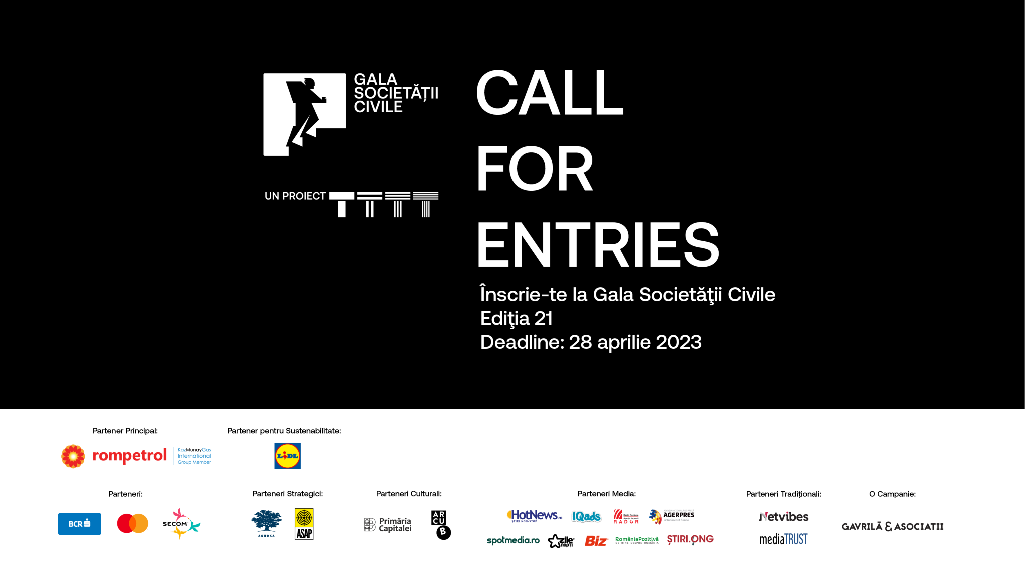 The Institute dă startul înscrierilor în competiția Gala Societății Civile, ediția cu numărul 21
