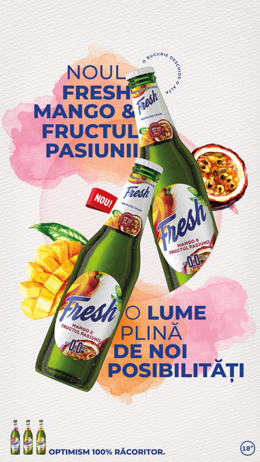 Bergenbier S.A. lansează Fresh 0.0 Mango și Fructul Pasiunii