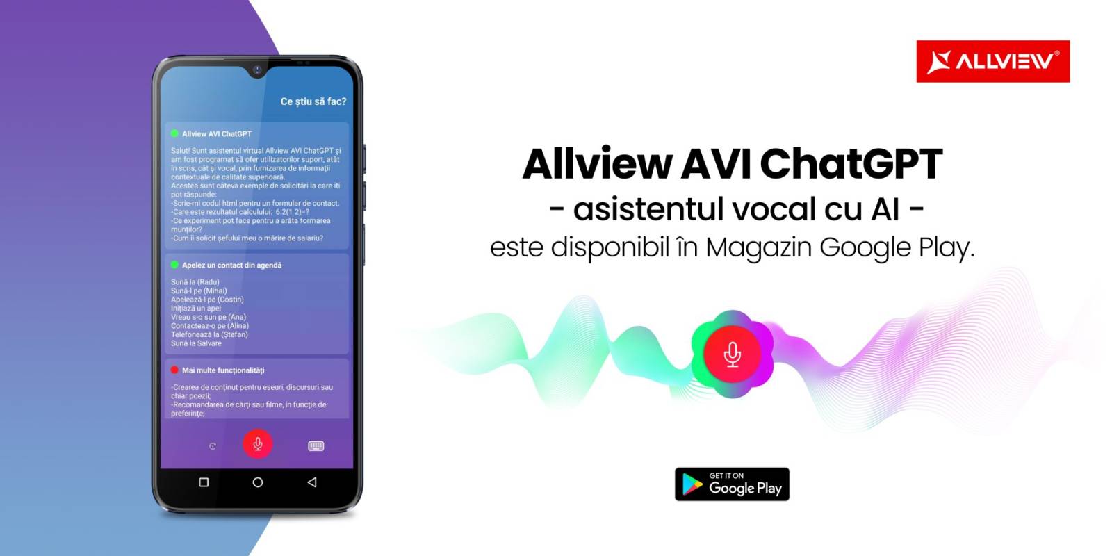 Allview lansează AVI ChatGPT. Cum funcționează, pe bază de credite, aplicația