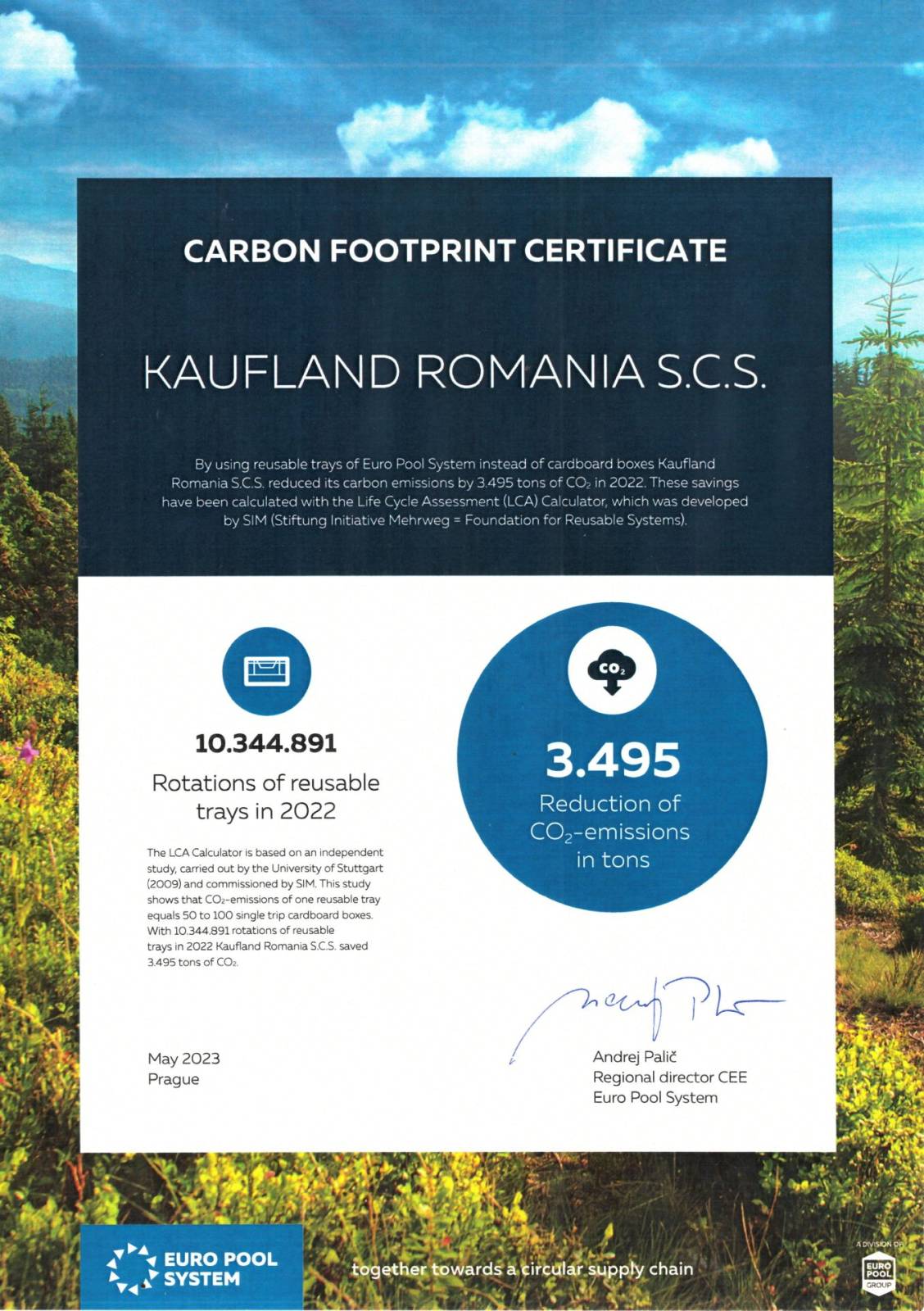 Kaufland Romania EPS Carbon Footprint Certificate 2022