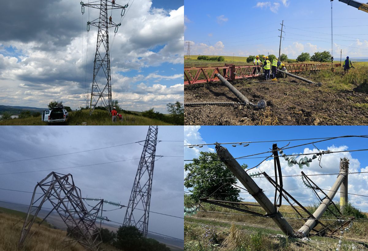 Delgaz Grid a înlocuit 13 stâlpi de înaltă tensiune, distruși de furtunile din ultima perioadă
