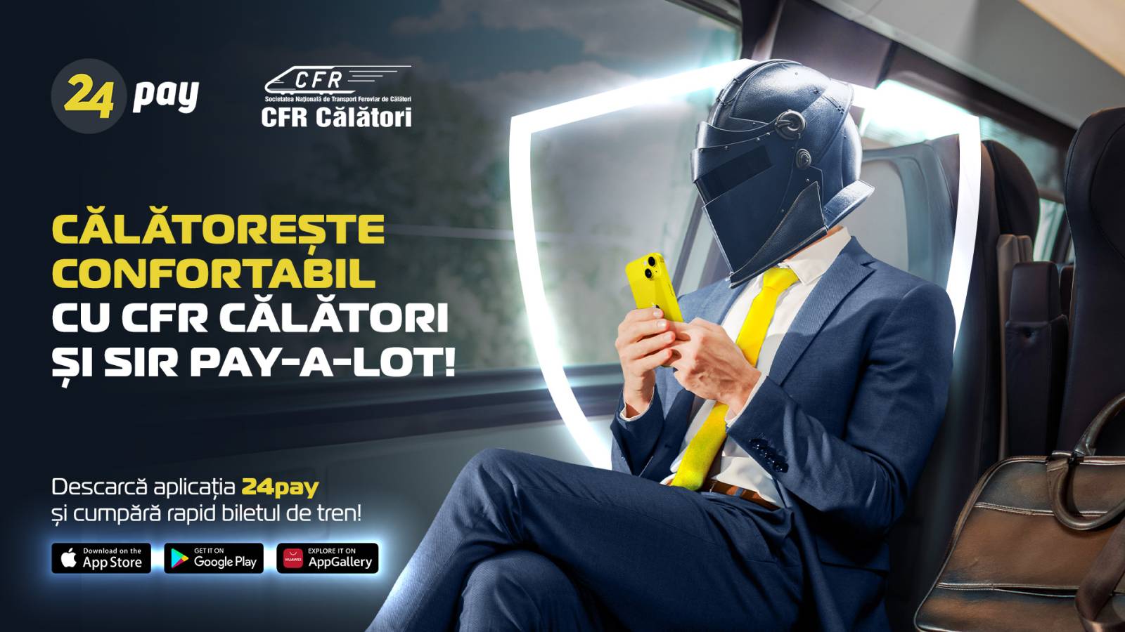 Bietele pentru trenurile CFR Călători sunt disponibile și în aplicația 24 pay