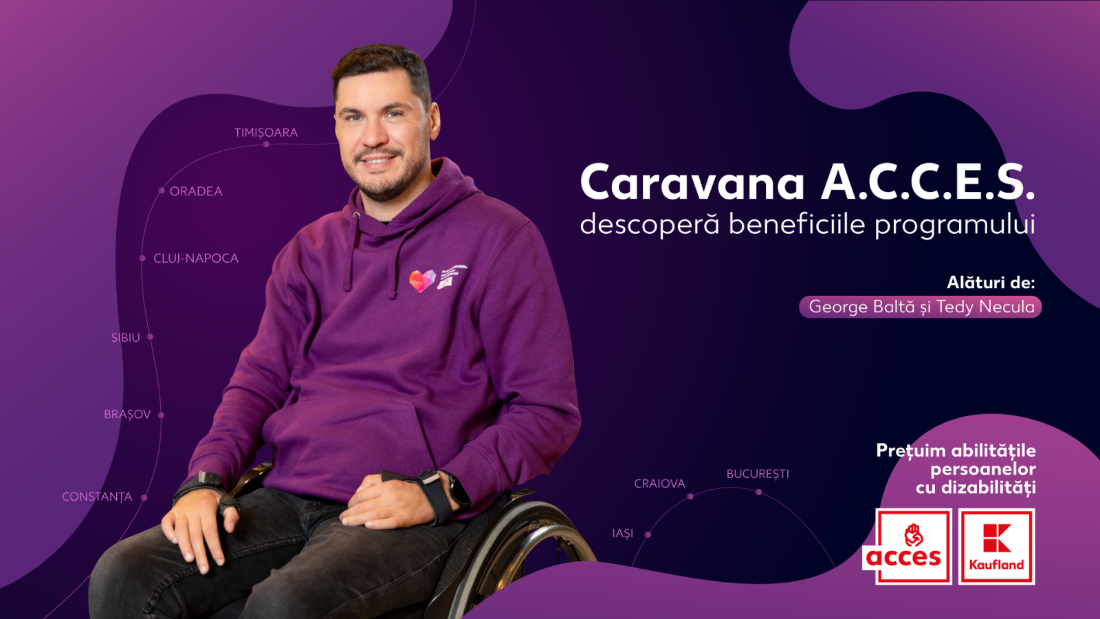 Kaufland România a lansat Caravana A.C.C.E.S., alături de George Baltă și Tedy Necula