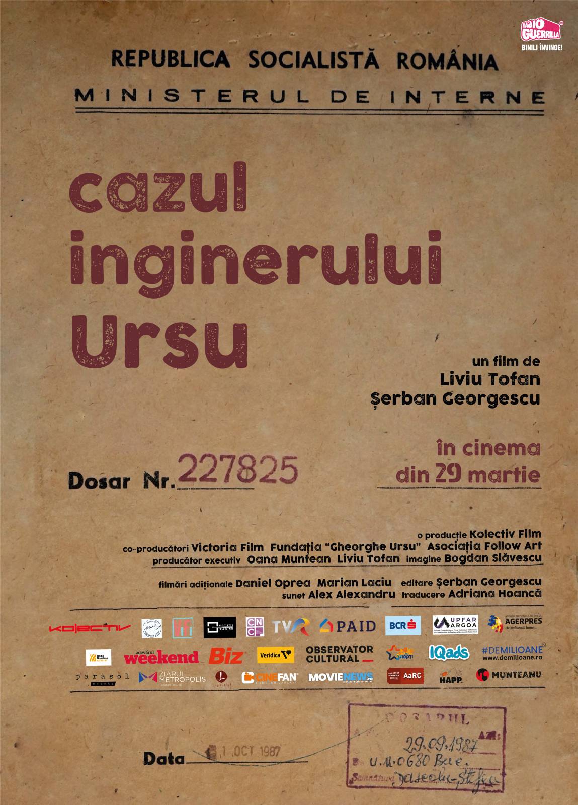 „Cazul inginerului Ursu” ajunge în cinema din 29 martie 1 Cazul inginerului Ursu AFIS