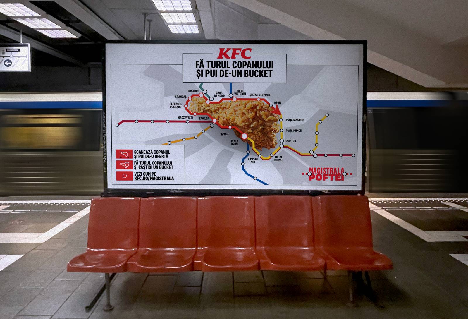 Mii de hărți Metrorex au devenit reclame KFC, pentru totdeauna