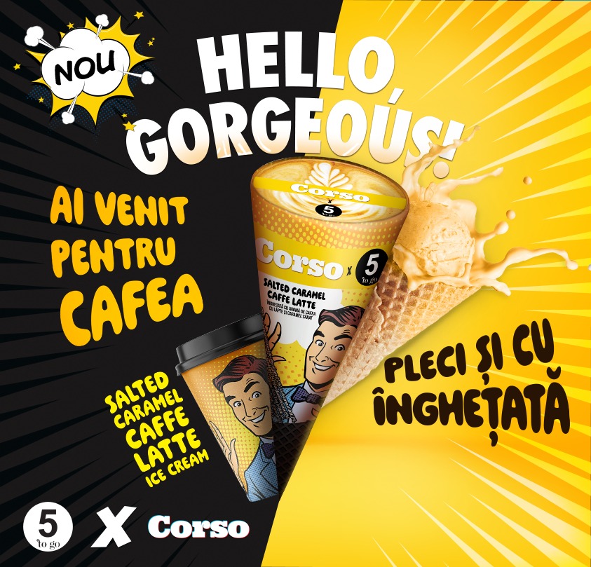 5 to go și Corso lansează înghețata Salted Caramel Caffe Latte