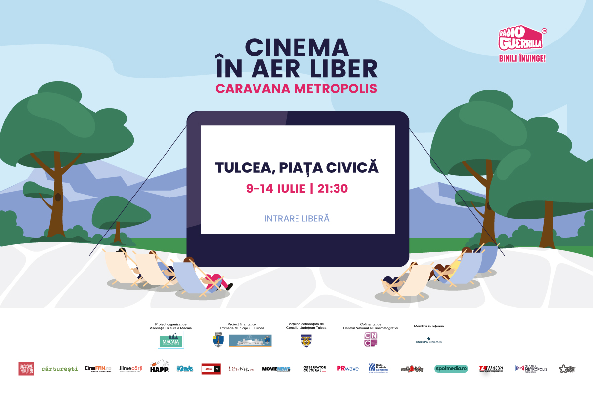 Caravana Metropolis revine la Tulcea cu cinema în aer liber, între 9 și 14 iulie