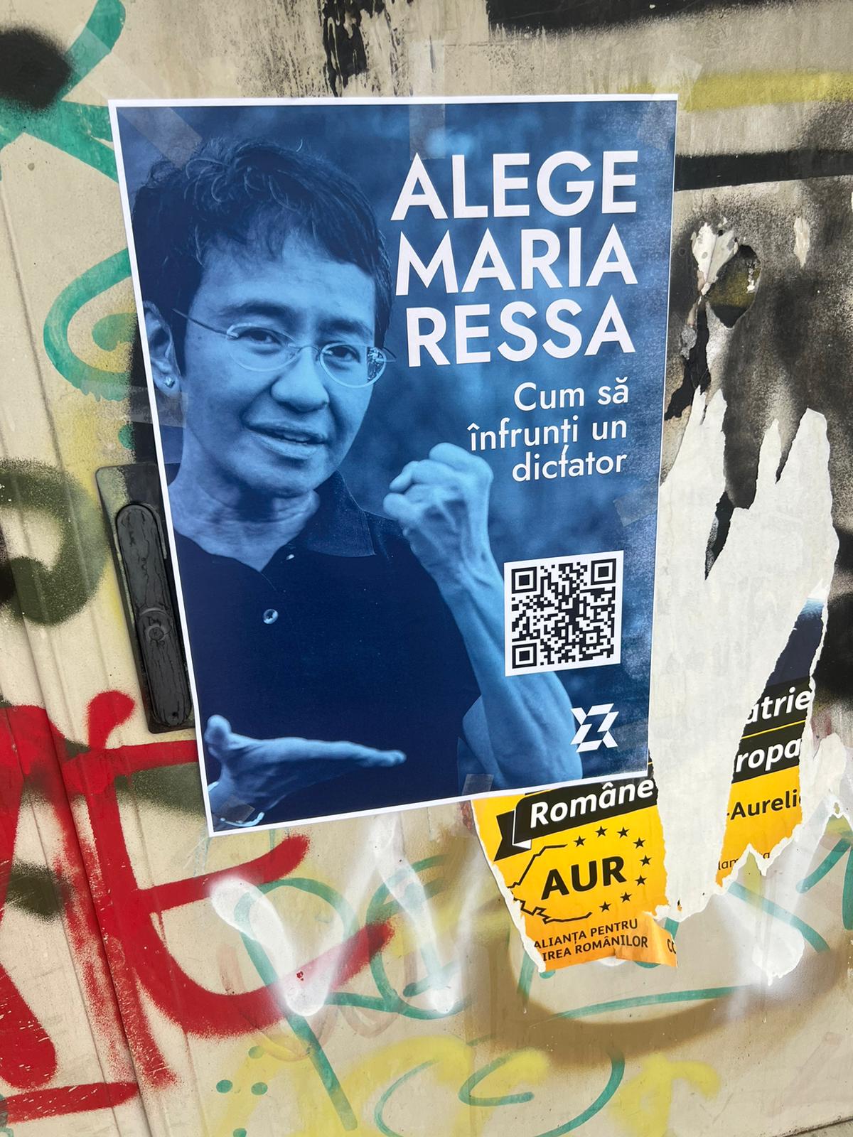 Rusu+Borțun și ZYX Books semnează campania "electorală": Alege Maria Ressa! O premiantă Nobel pentru București 1 Poza MAria Ressa langa aur