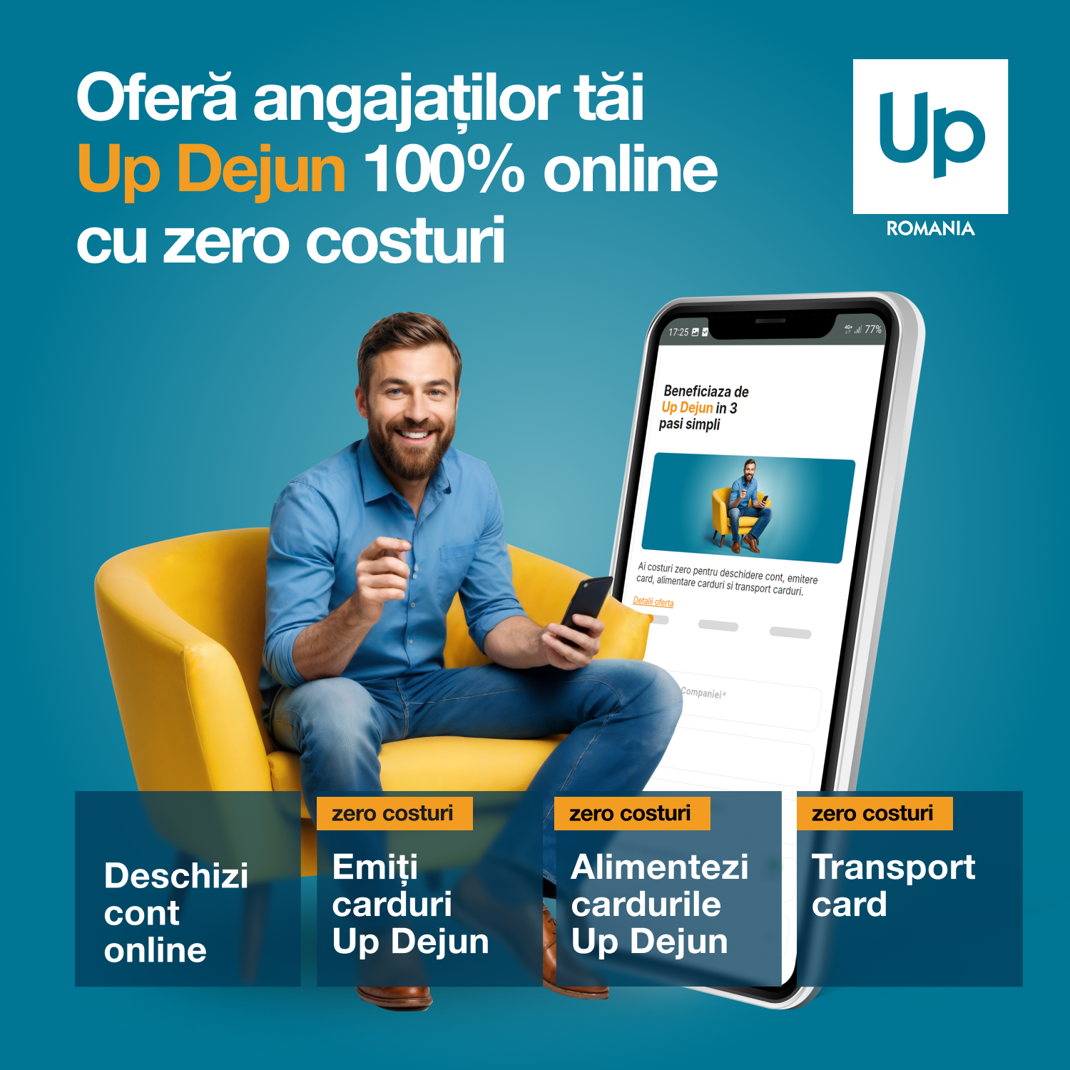 Up România vine în sprijinul antreprenorilor din România: costuri zero pentru cardul Up Dejun și pro...